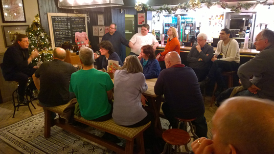 Jason Baird pitches his ideas to Yes Edinburgh West